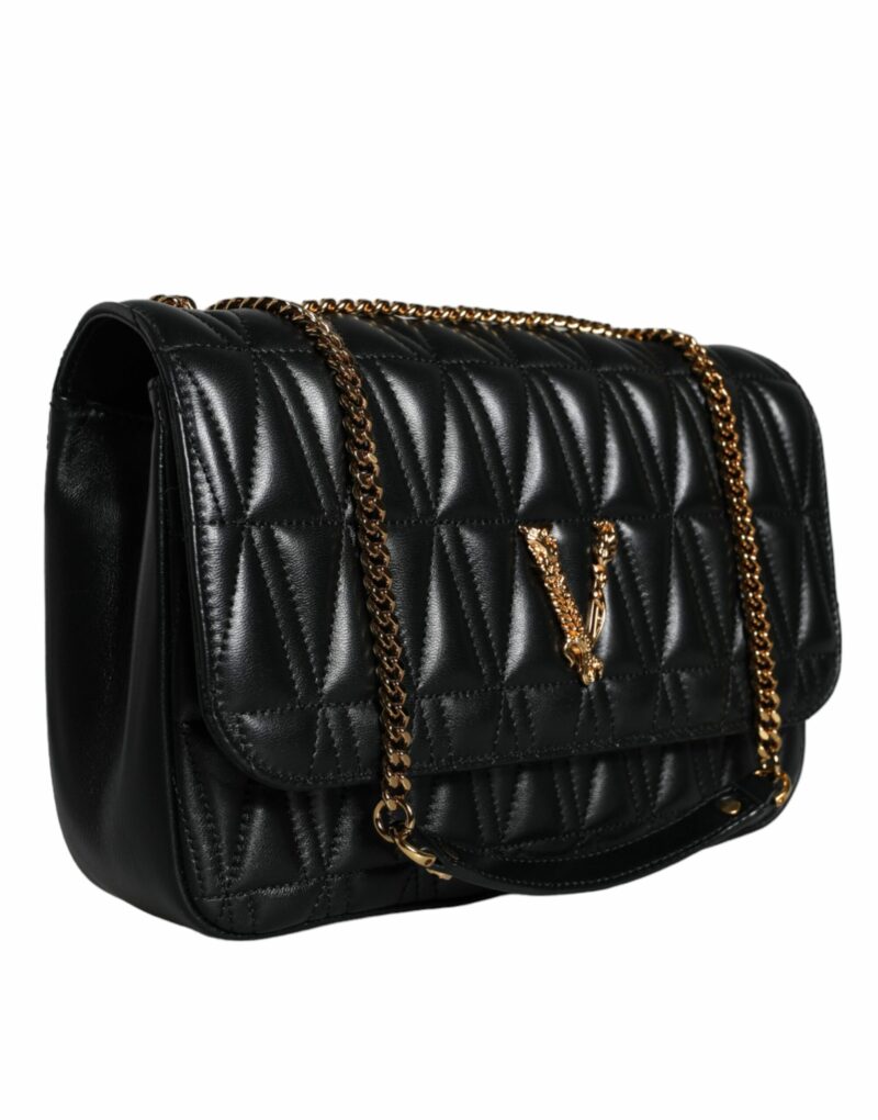 Versace Black Mini Nappa Leather Crossbody Shoulder Bag - Image 4