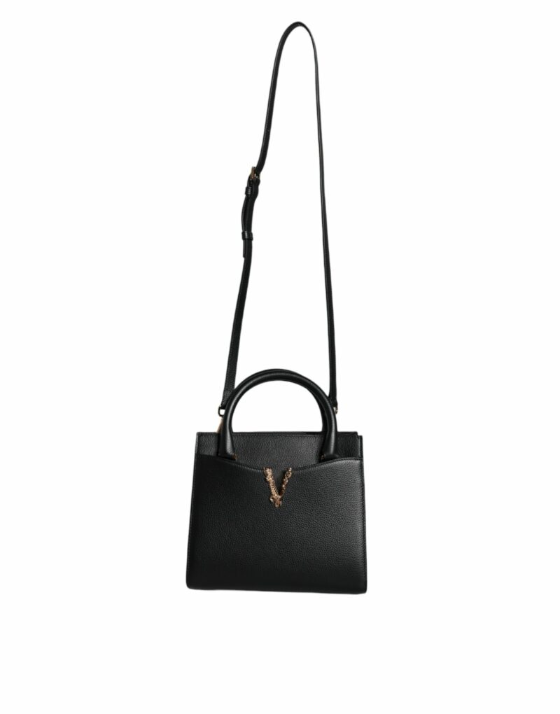 Versace Black Small Leather TopHandle Shoulder Crossbody Bag - Image 2