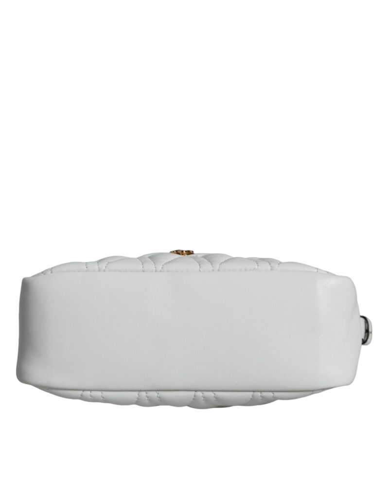 Versace White Quilted Nappa Leather Crossbody Shoulder Bag - Image 7