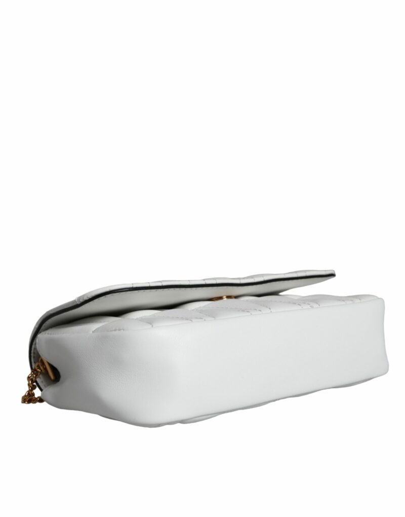 Versace White Quilted Nappa Leather Crossbody Shoulder Bag - Image 6