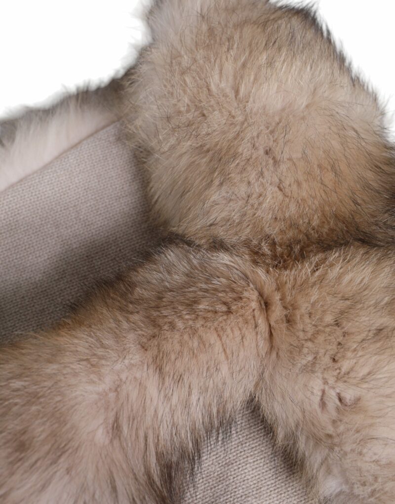 Dolce & Gabbana Brown Frost Fox Fur Neck Warmer Winter Scarf - Image 5