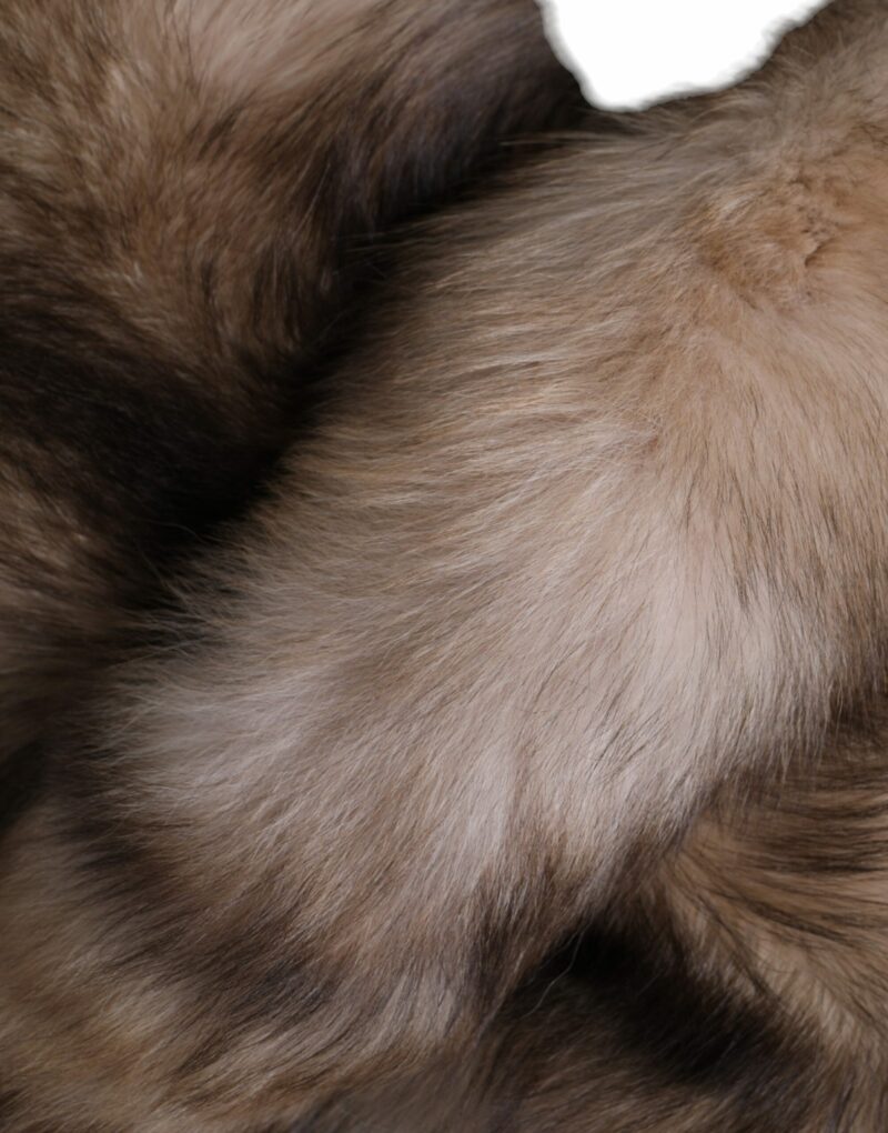 Dolce & Gabbana Brown Frost Fox Fur Neck Warmer Winter Scarf - Image 6