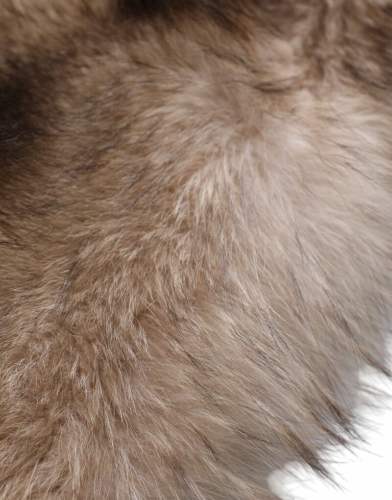 Dolce & Gabbana Brown Frost Fox Fur Neck Warmer Winter Scarf - Image 7
