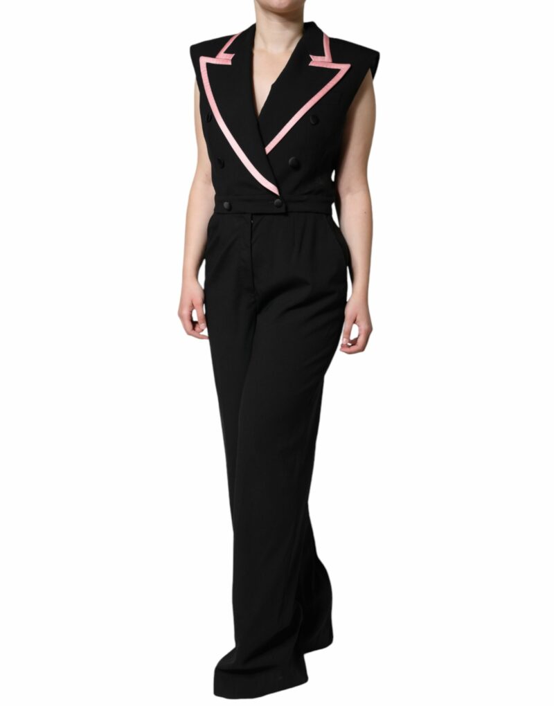 Dolce & Gabbana Black Wool Blend Sleeveless Jumpsuit Dress - Image 2