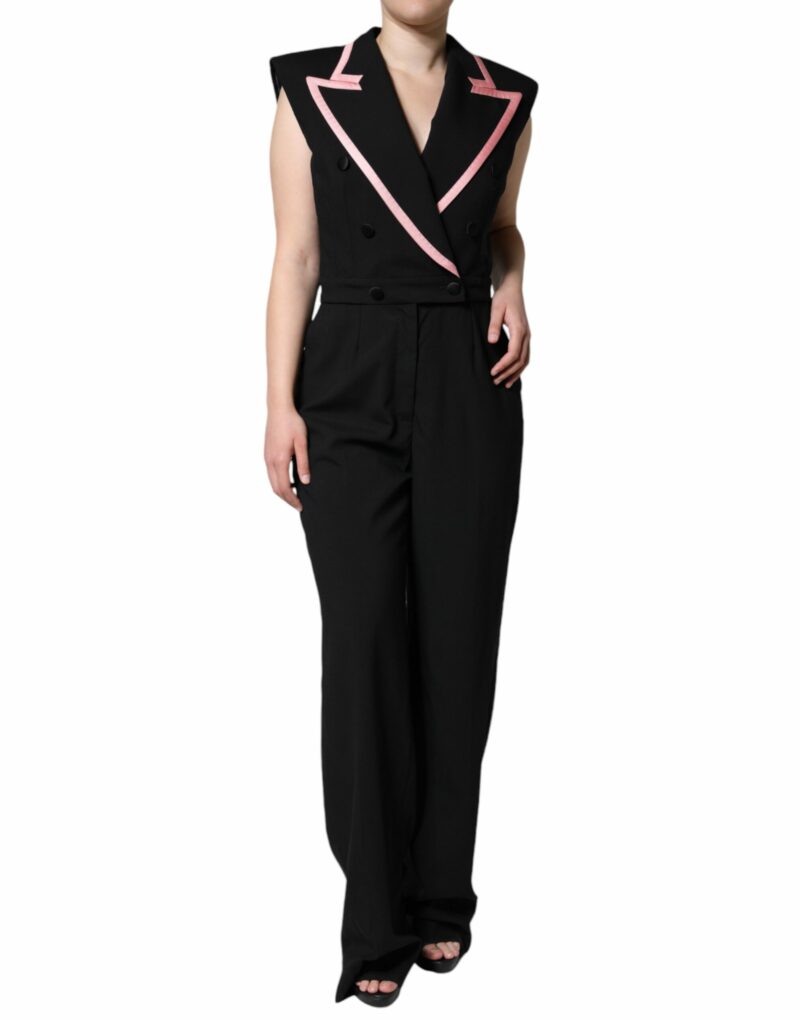 Dolce & Gabbana Black Wool Blend Sleeveless Jumpsuit Dress - Image 3