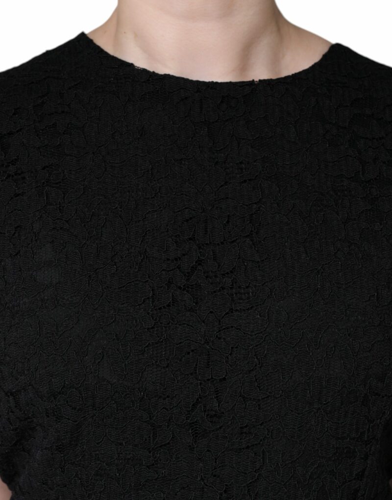 Dolce & Gabbana Black Cotton Sheath Knee Length Dress - Image 5