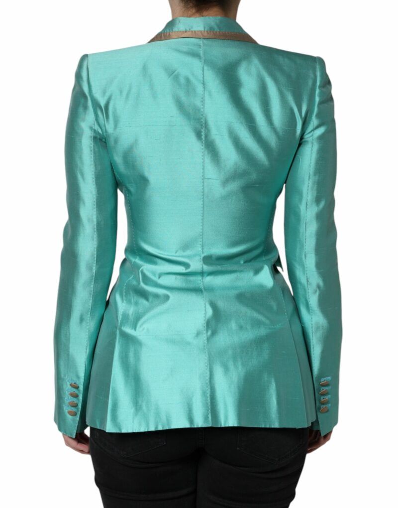 Dolce & Gabbana Metallic Green Single Breasted Blazer Jacket - Image 4