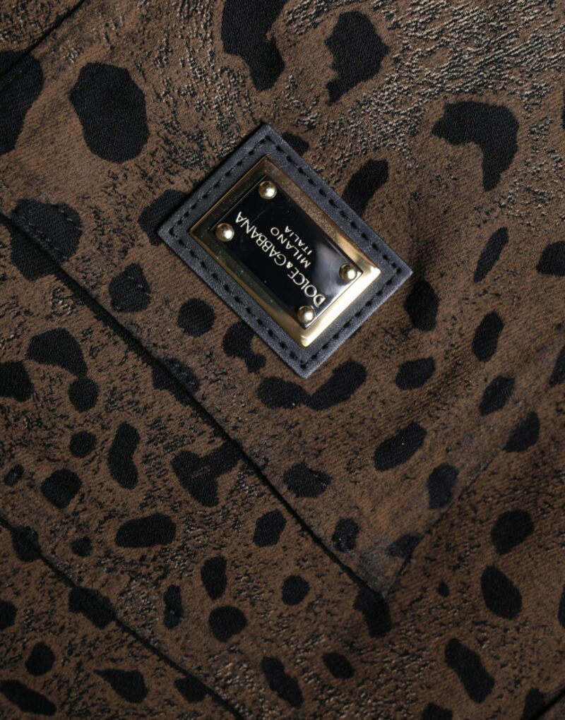 Dolce & Gabbana Brown Leopard Cotton Skinny Denim Jeans - Image 6