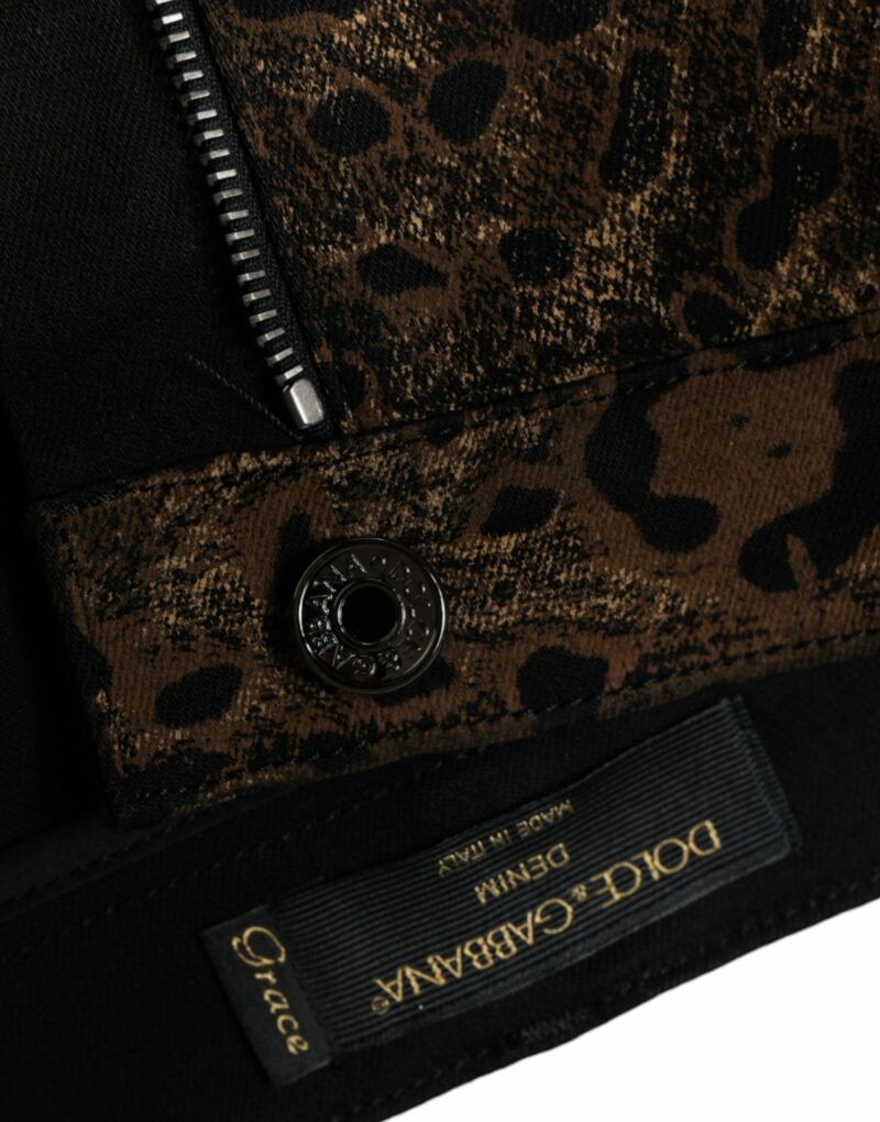 Dolce & Gabbana Brown Leopard Cotton Skinny Denim Jeans - Image 7