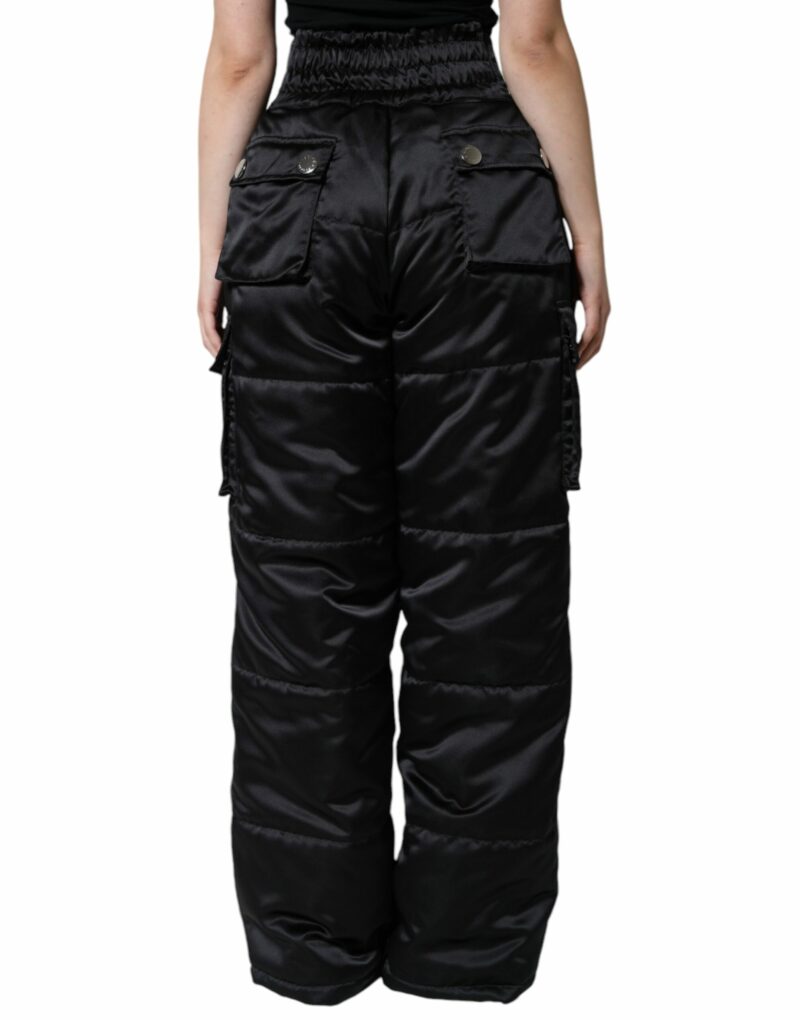 Dolce & Gabbana Black Quilted High Waist Women Boot Cut Pants - Image 4