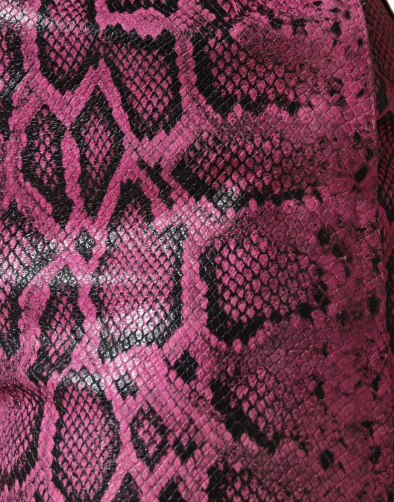 Dolce & Gabbana Pink Leather High Waist Hot Pants Shorts - Image 5
