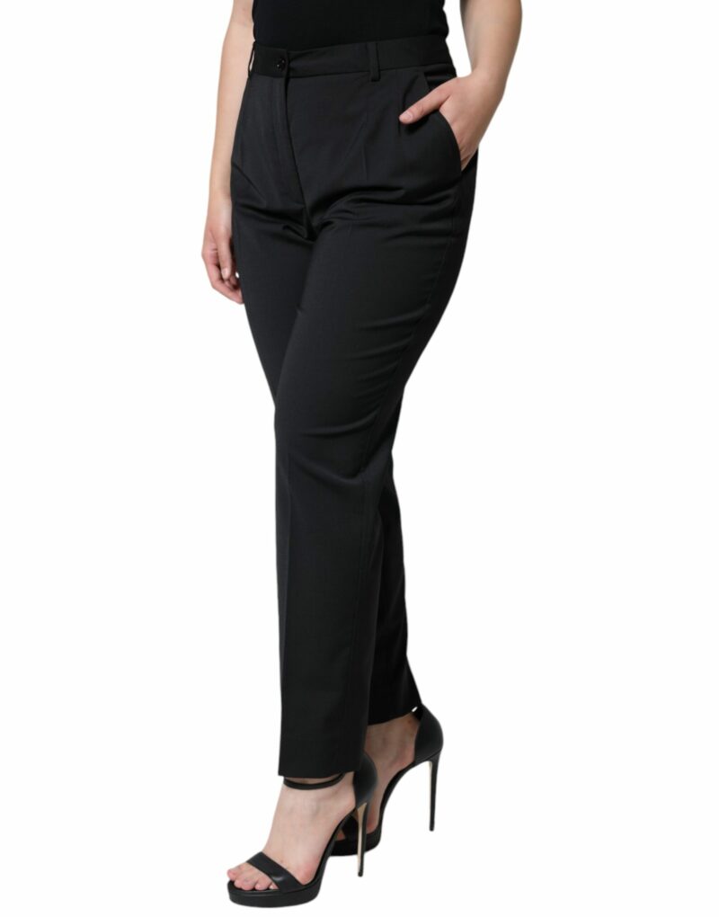 Dolce & Gabbana Black High Waist Tapered Women Pants - Image 3
