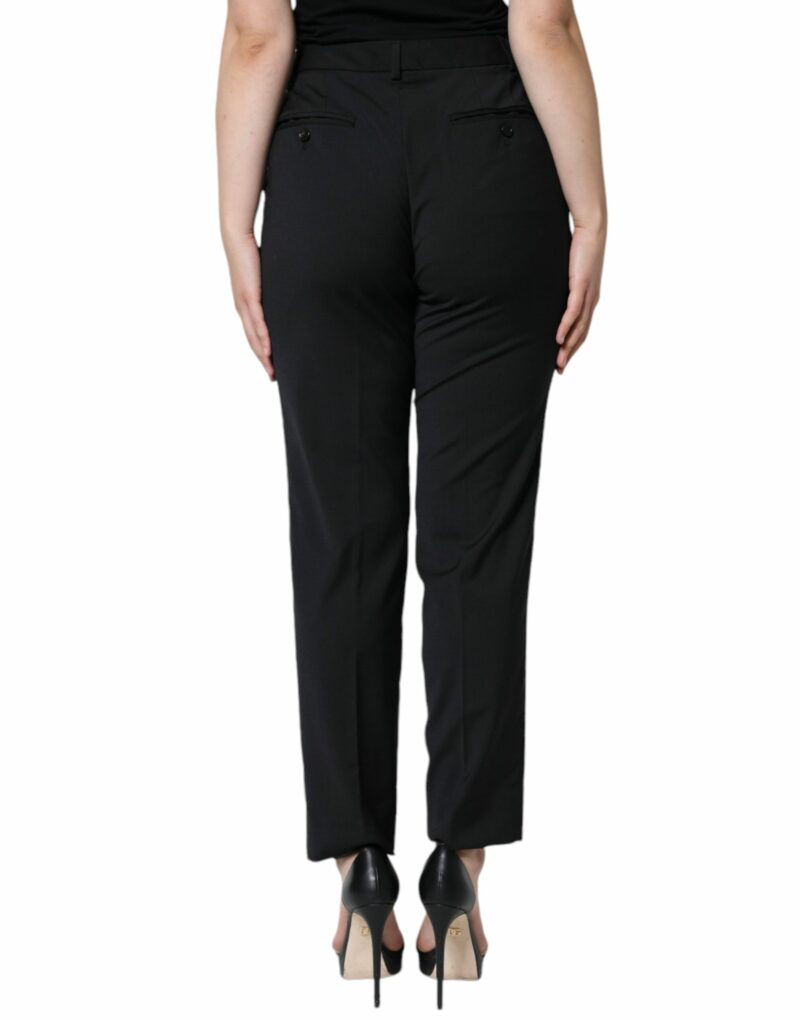 Dolce & Gabbana Black High Waist Tapered Women Pants - Image 4