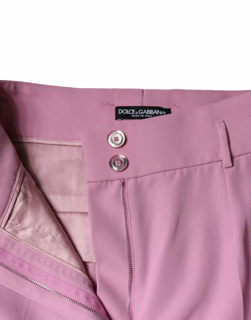 Dolce & Gabbana Pink Polyester High Waist Women Tapered Pants - Image 5