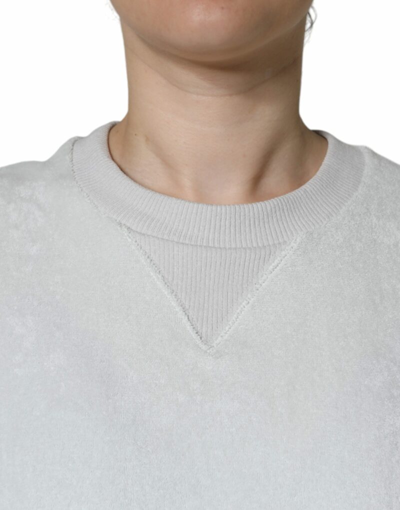 Dolce & Gabbana White Nylon Stretch Crew Neck Pullover Sweater - Image 5