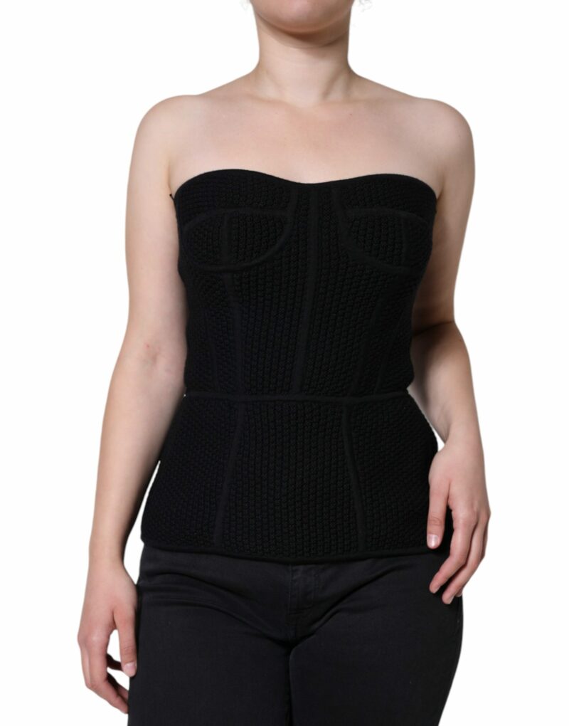 Dolce & Gabbana Black Bustier Sleeveless Corset Blouse Top - Image 2