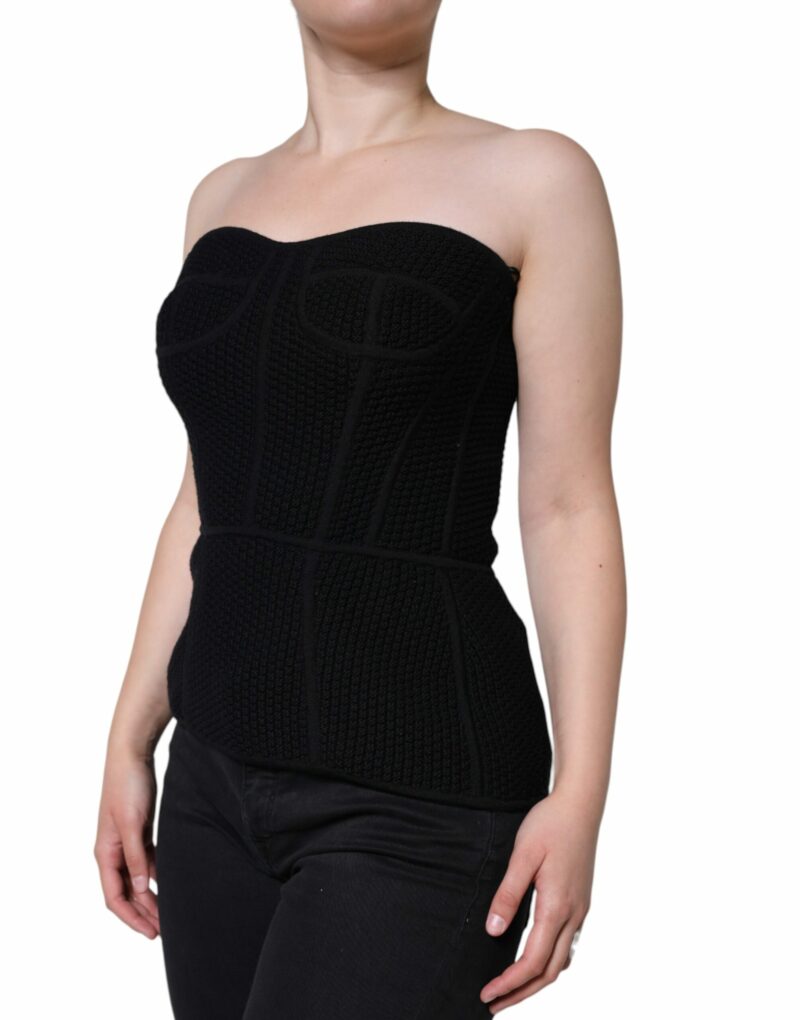 Dolce & Gabbana Black Bustier Sleeveless Corset Blouse Top - Image 3