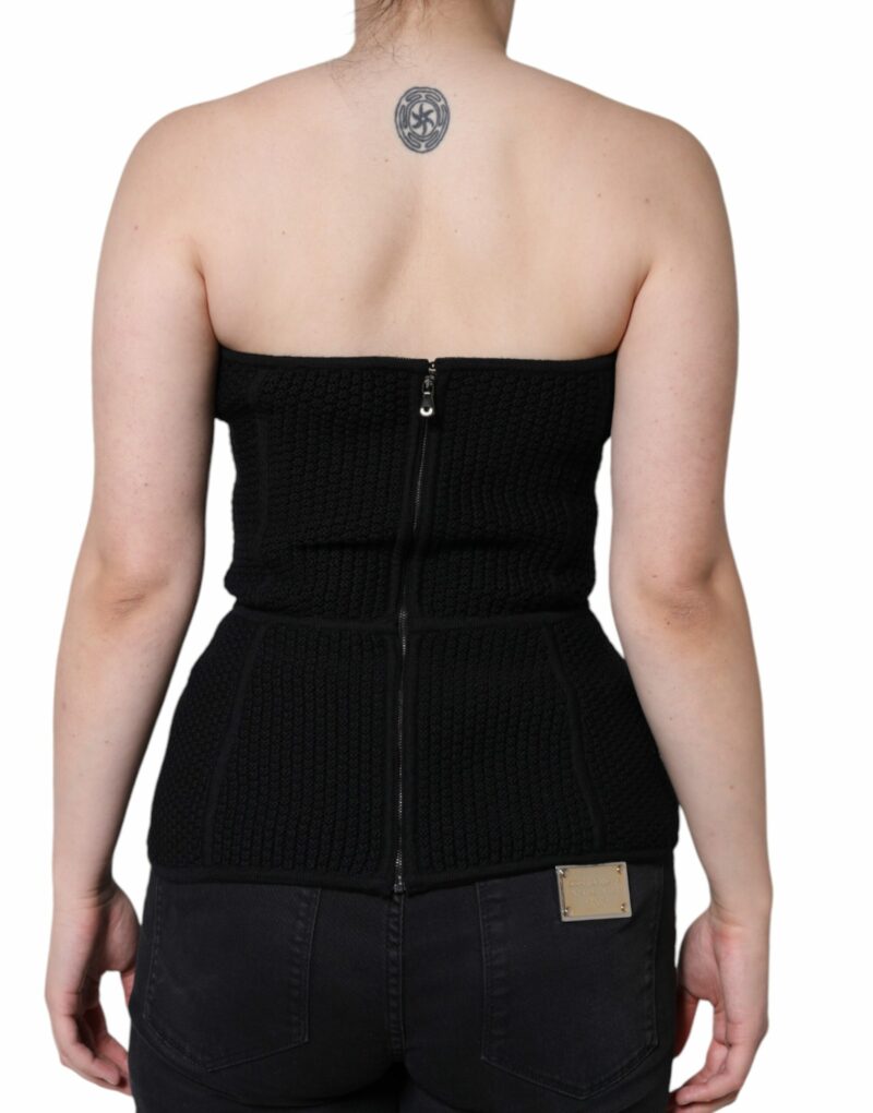 Dolce & Gabbana Black Bustier Sleeveless Corset Blouse Top - Image 4