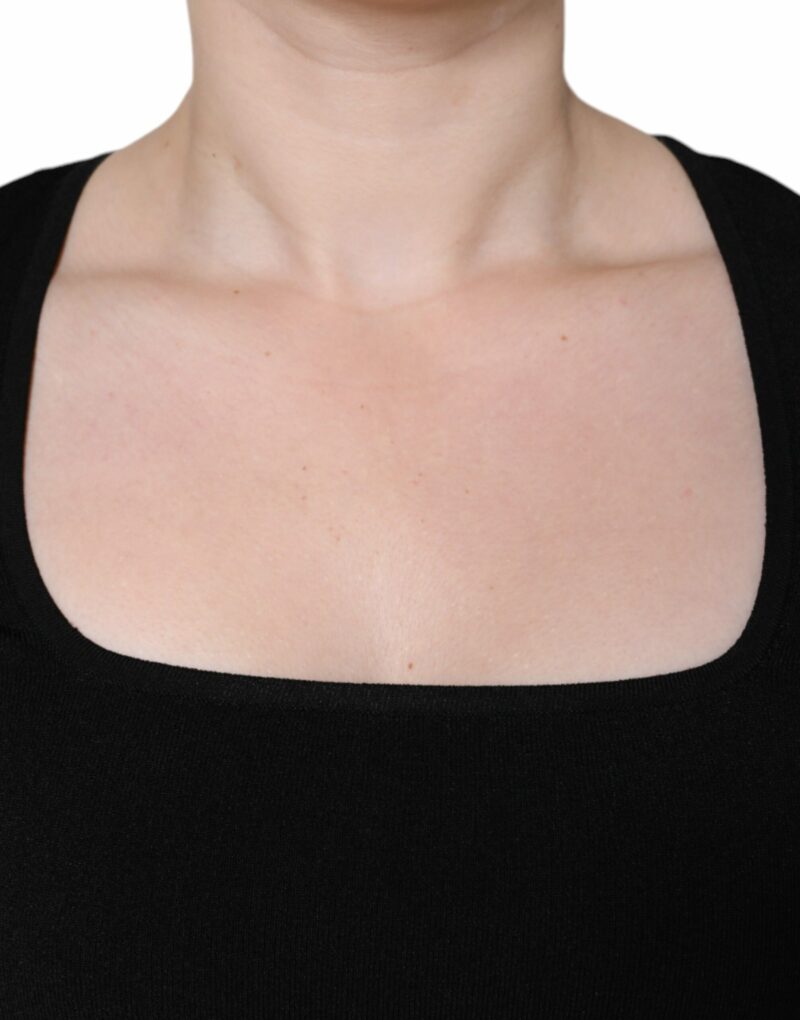 Dolce & Gabbana Black Long Sleeves Blouse Square Neck Top - Image 5