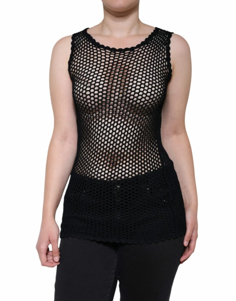 Dolce & Gabbana Black Mesh See Through Sleeveless Tank Top - Image 2