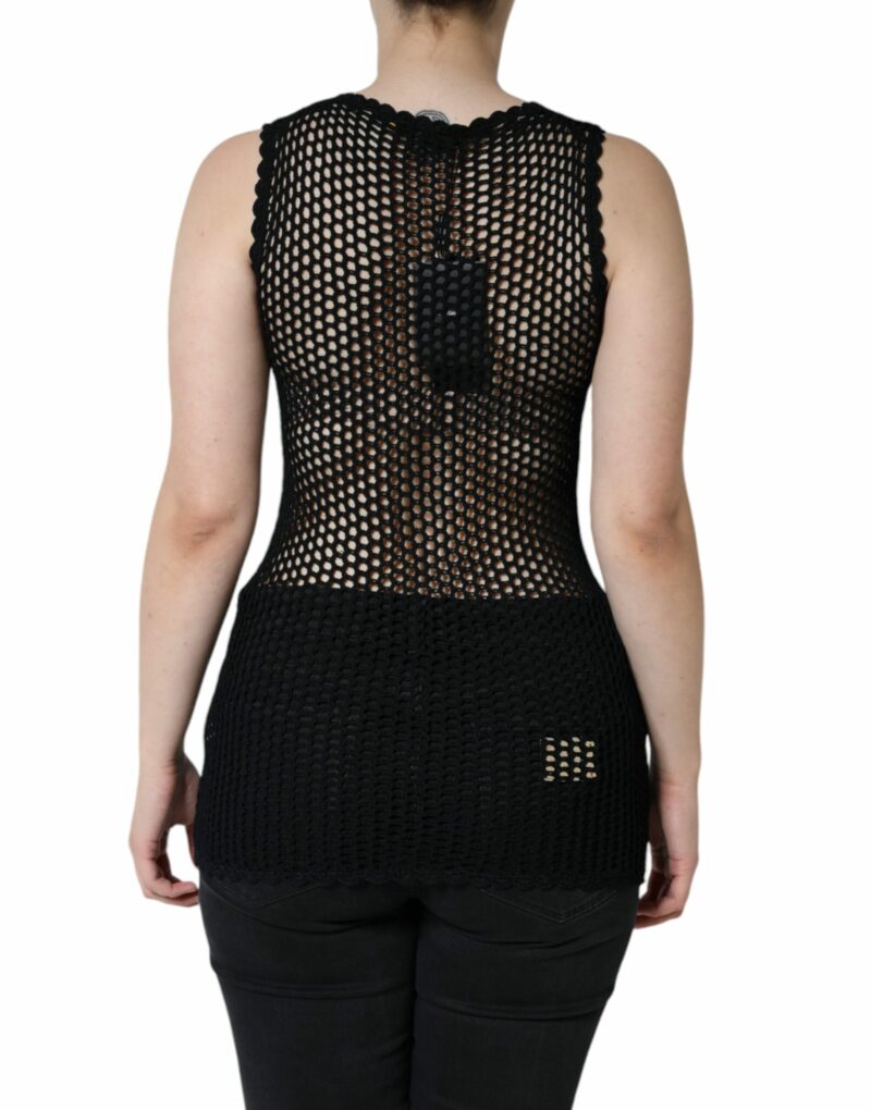 Dolce & Gabbana Black Mesh See Through Sleeveless Tank Top - Image 4