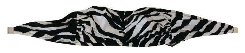 Dolce & Gabbana Black White Zebra Bandeau Swimwear Bikini Top - Image 7