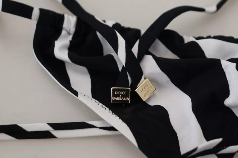 Dolce & Gabbana Black White Zebra Halter Swimwear Bikini Top - Image 7