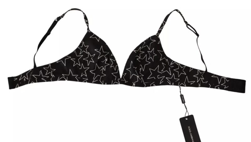 Dolce & Gabbana Black Millennials Star Non Wire Cotton Bra Underwear - Image 5