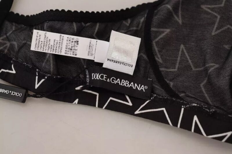 Dolce & Gabbana Black Millennials Star Non Wire Cotton Bra Underwear - Image 6