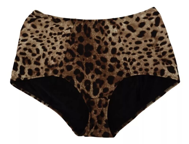 Dolce & Gabbana Brown Leopard Print Swimsuit Swimwear Bikini Bottom - Image 6