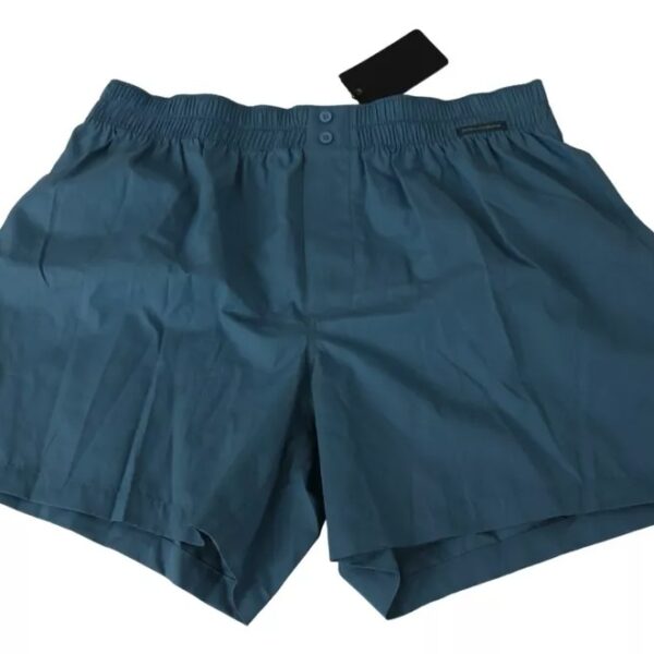 Dolce & Gabbana Blue Cotton Regular Boxer Shorts Underwear