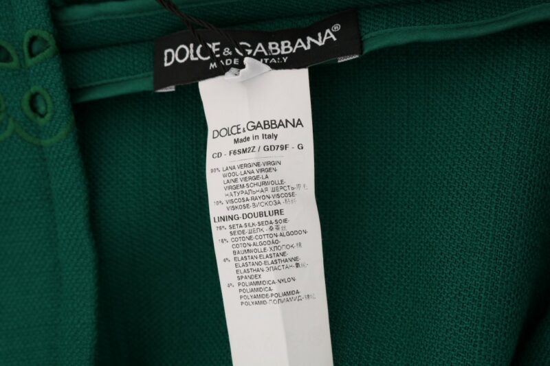 Dolce & Gabbana Elegant Green A-Line Sheath Dress - Image 8