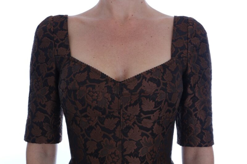 Dolce & Gabbana Chic Brown Mini Wool Blend Dress - Image 4