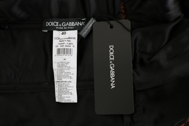 Dolce & Gabbana Chic Brown Mini Wool Blend Dress - Image 7