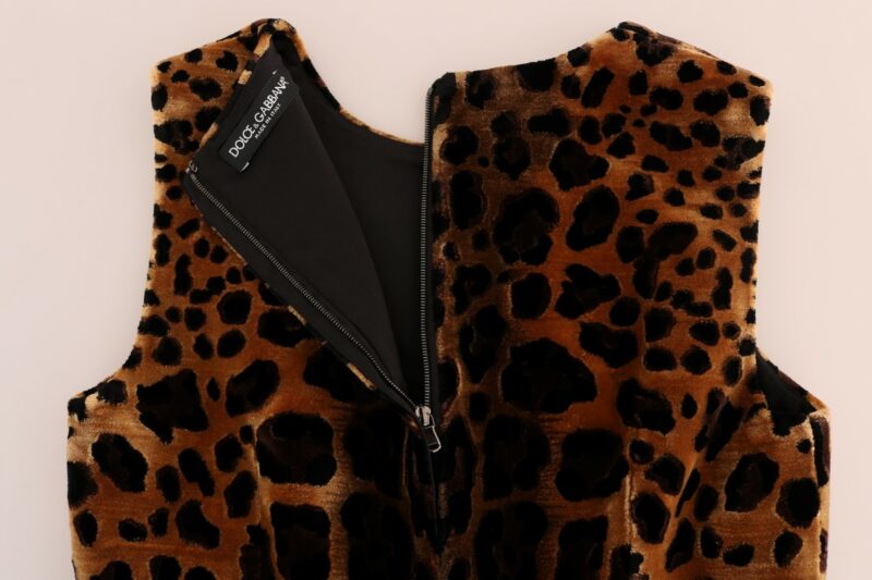 Dolce & Gabbana Sleeveless Leopard Mini Sheath Dress - Image 5