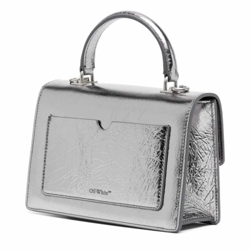 Off-White Gray Leather Crossbody Bag - Image 2