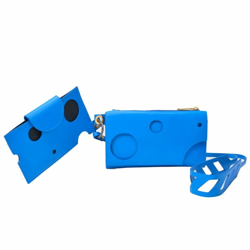 Off-White Blue Leather Shoulder Bag - Image 2