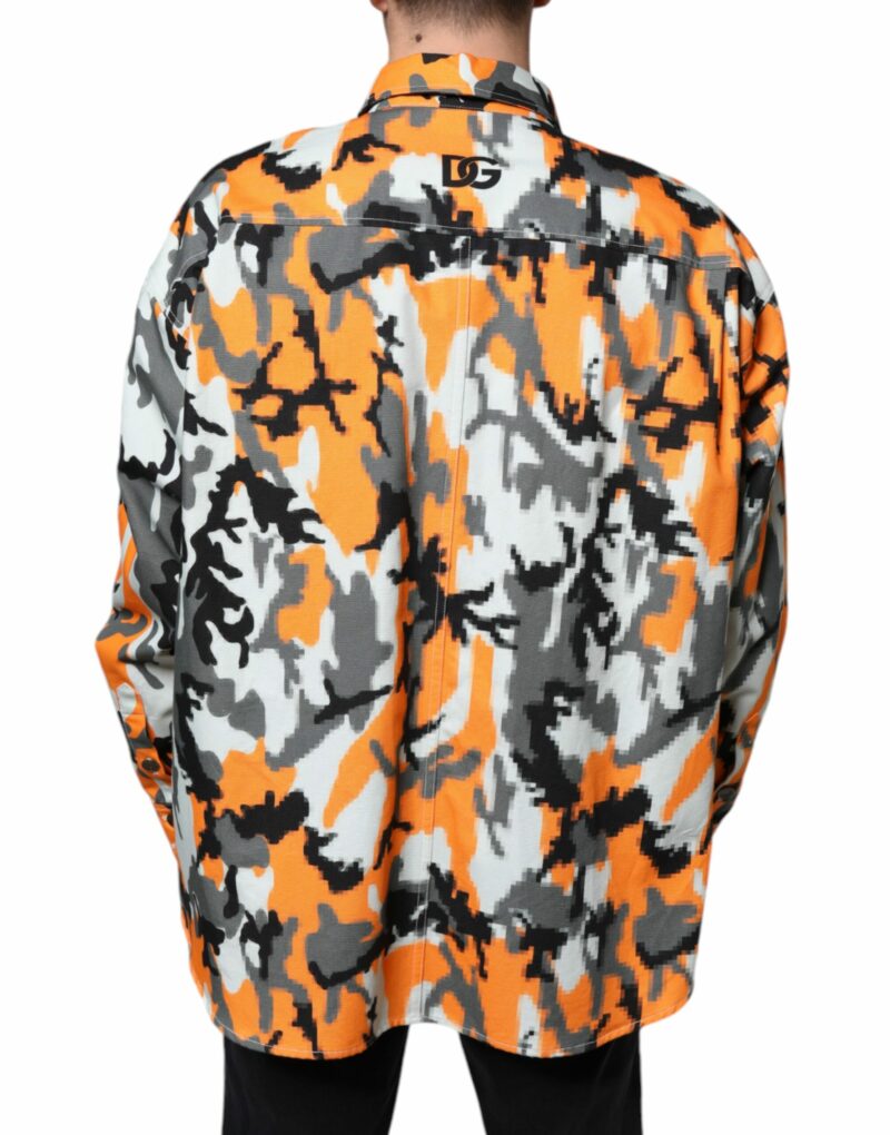 Dolce & Gabbana Multicolor Camouflage Cotton Denim Collared Jacket - Image 4