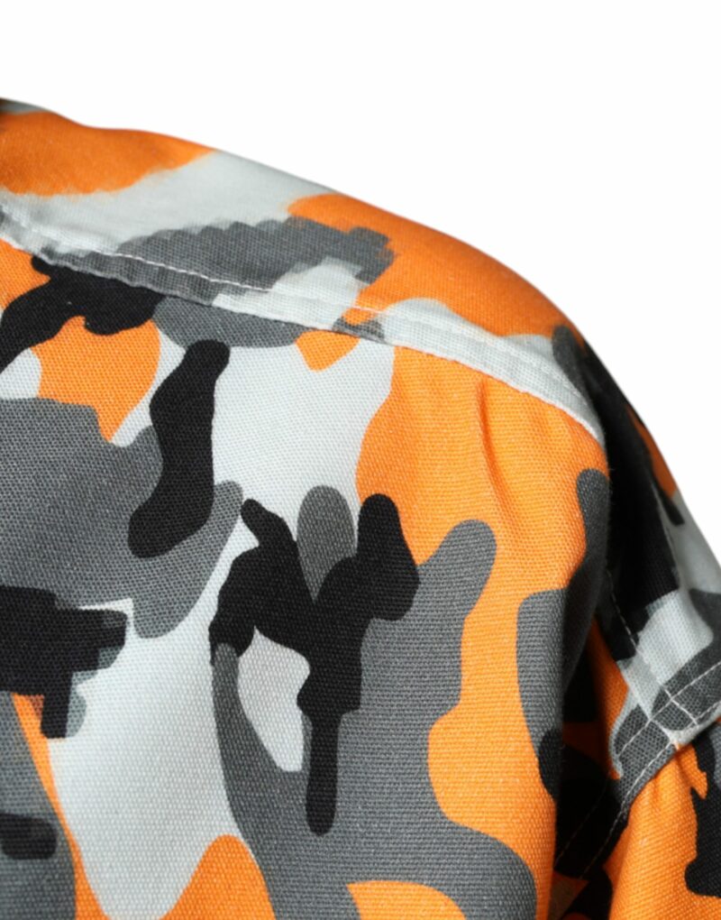 Dolce & Gabbana Multicolor Camouflage Cotton Denim Collared Jacket - Image 6