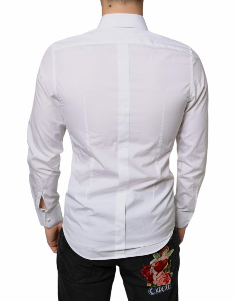 Dolce & Gabbana White Bib Cotton Poplin Formal Dress Shirt - Image 4