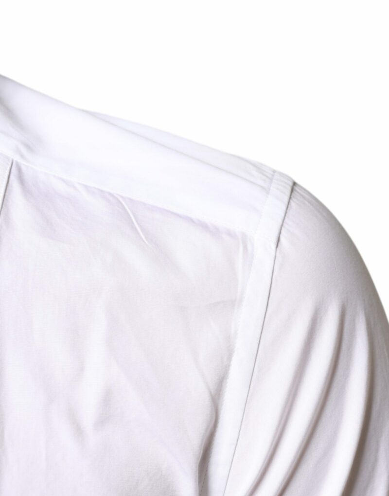 Dolce & Gabbana White Bib Cotton Poplin Formal Dress Shirt - Image 6