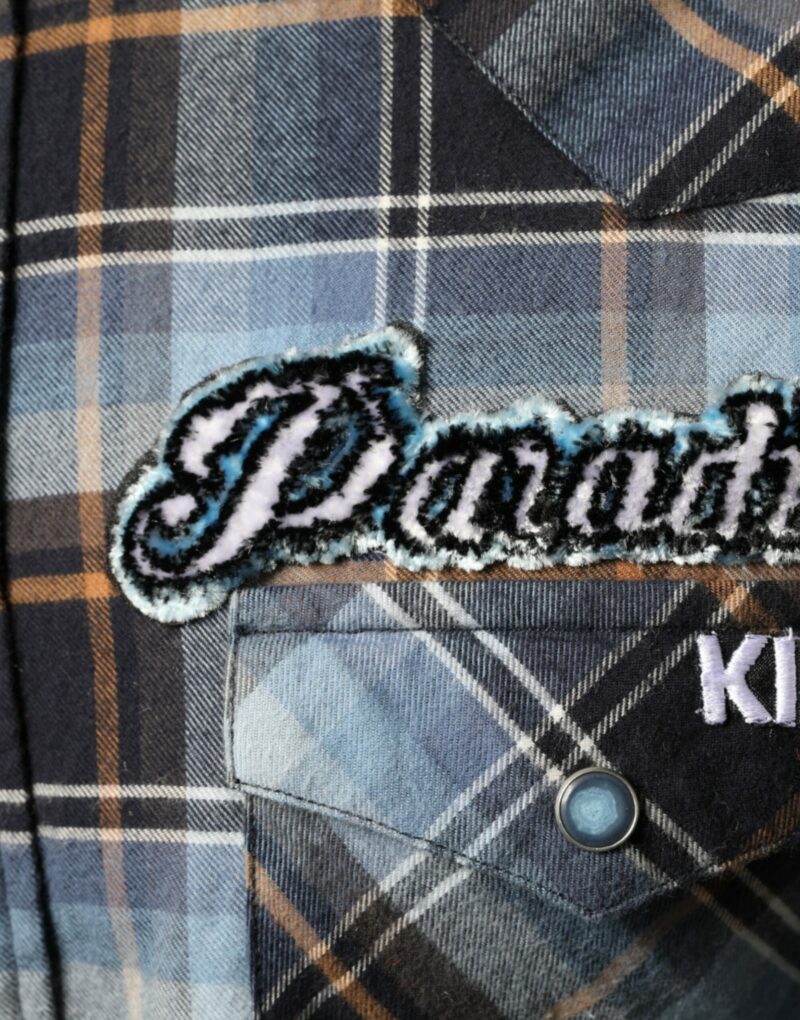 Dolce & Gabbana Multicolor Checkered Paradiso Patch Slim Fit Shirt - Image 7