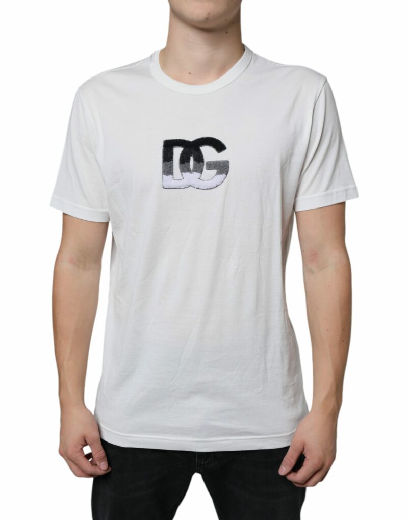 Dolce & Gabbana White Cotton DG Logo Print T-shirt - Image 2
