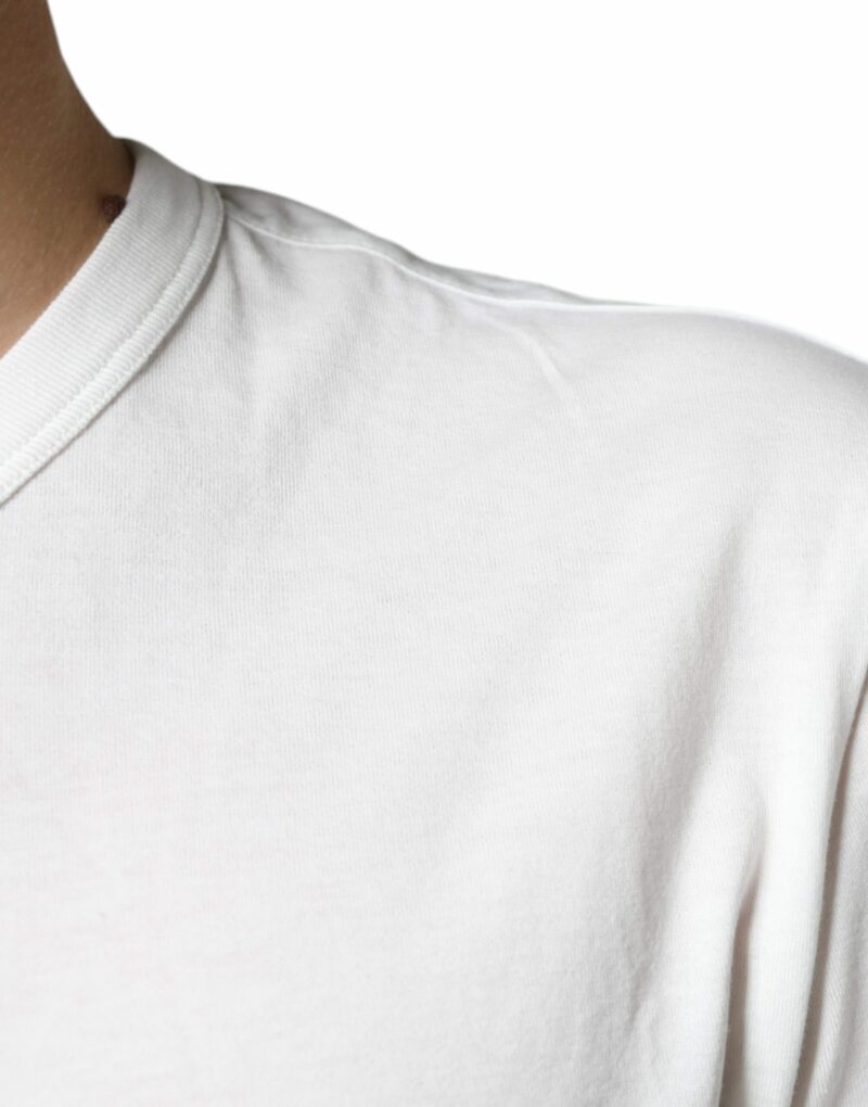 Dolce & Gabbana White Cotton DG Logo Print T-shirt - Image 6