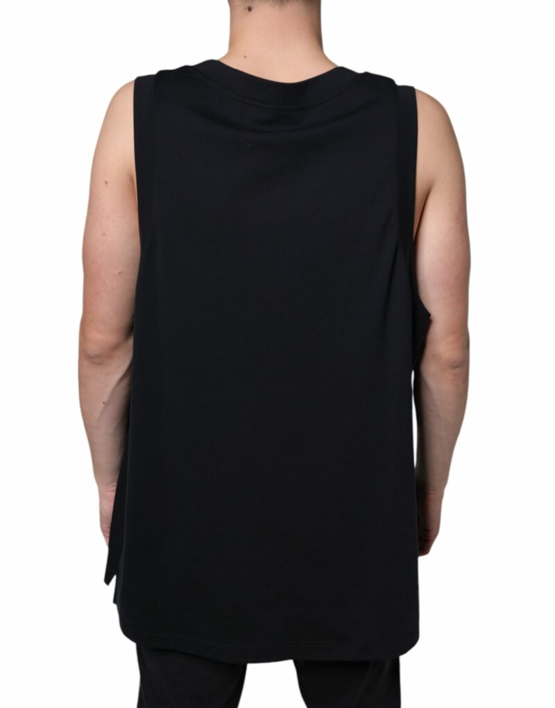Dolce & Gabbana Black Cotton Born To Be Free Sleeveless T-shirt - Image 4