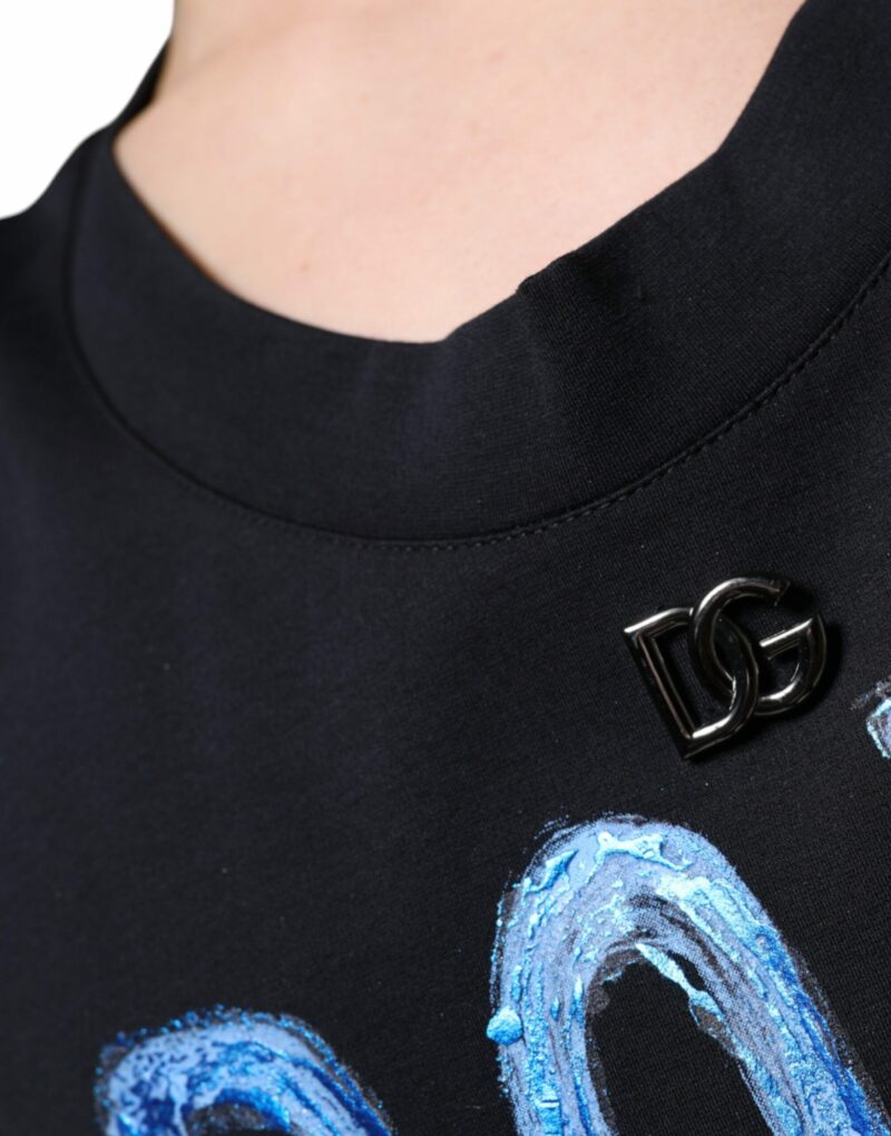 Dolce & Gabbana Black Cotton Born To Be Free Sleeveless T-shirt - Image 6