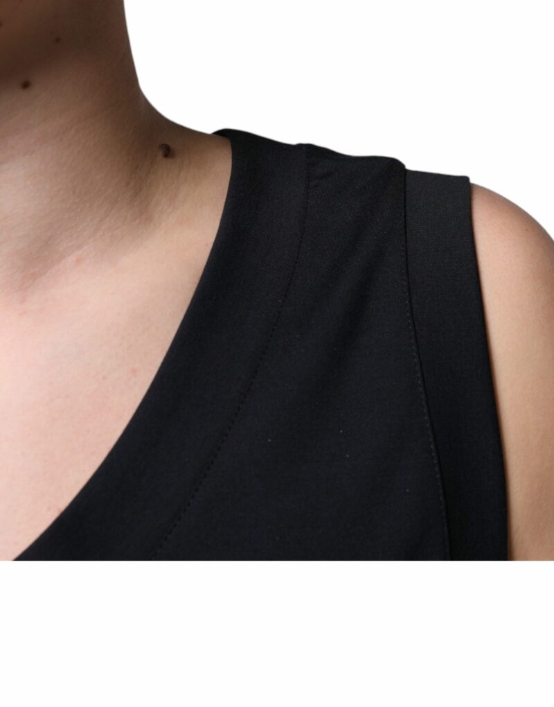 Dolce & Gabbana Black Cotton Born To Be Free Sleeveless T-shirt - Image 8