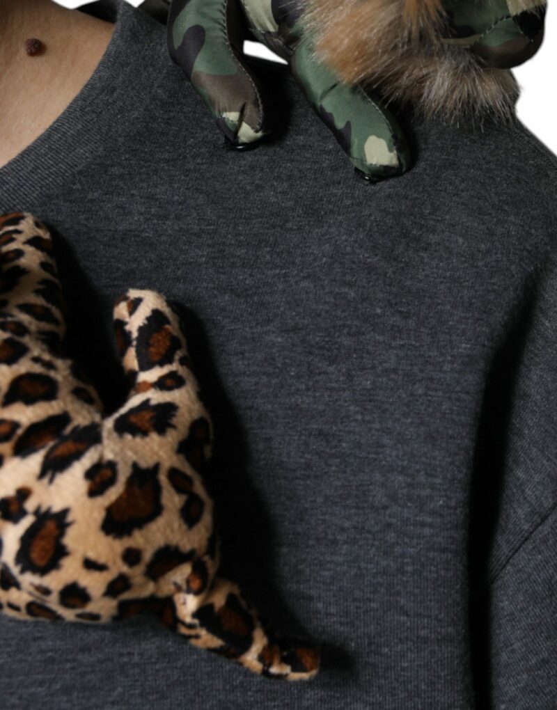 Dolce & Gabbana Gray Camouflage Animal Stuff Cotton T-shirt - Image 8