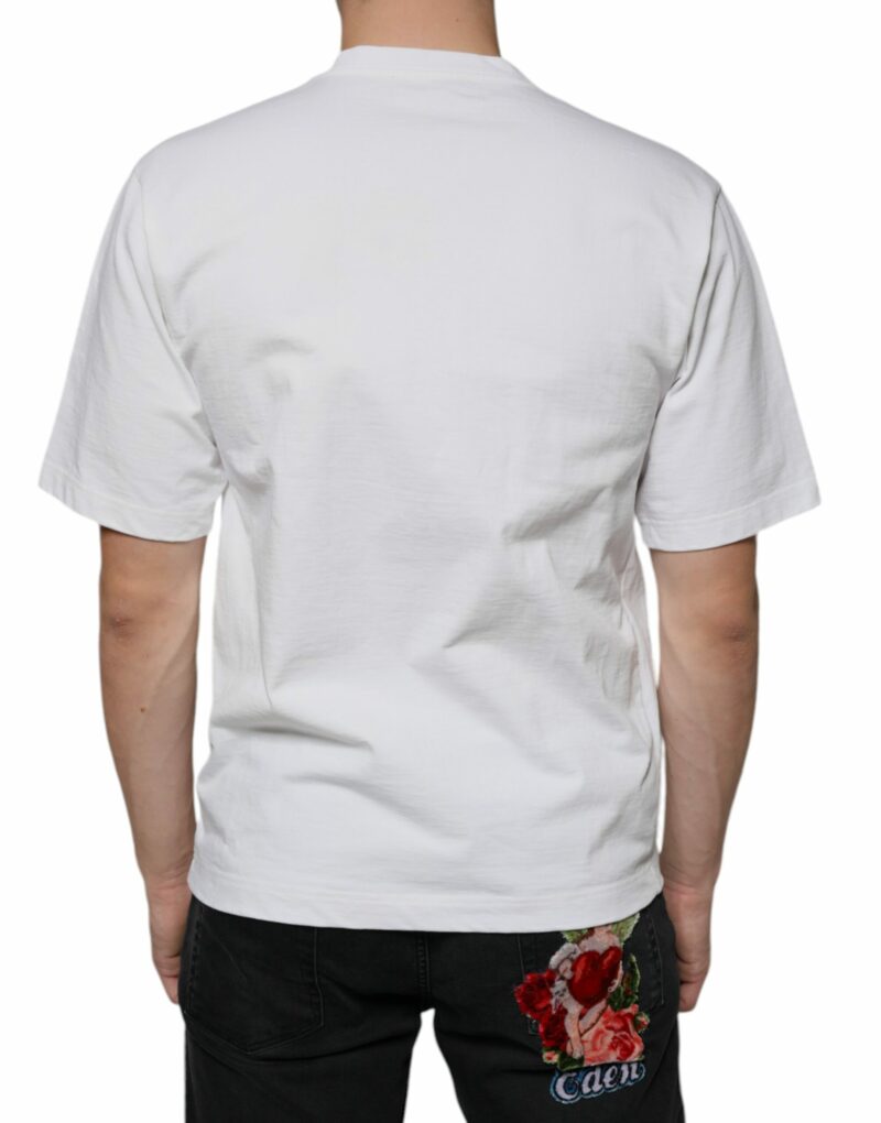 Dolce & Gabbana White Cotton DG Logo Print Casual T-shirt - Image 4