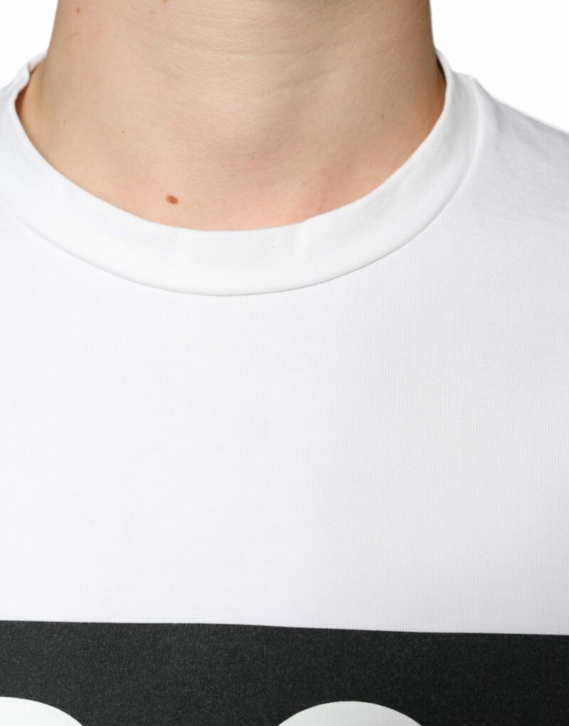 Dolce & Gabbana White Cotton DG Logo Print Casual T-shirt - Image 5